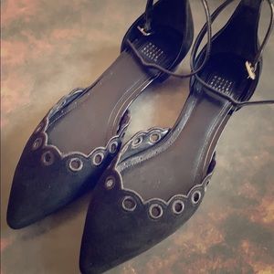 NWOT WHBM Scalloped Suede Flats - 8